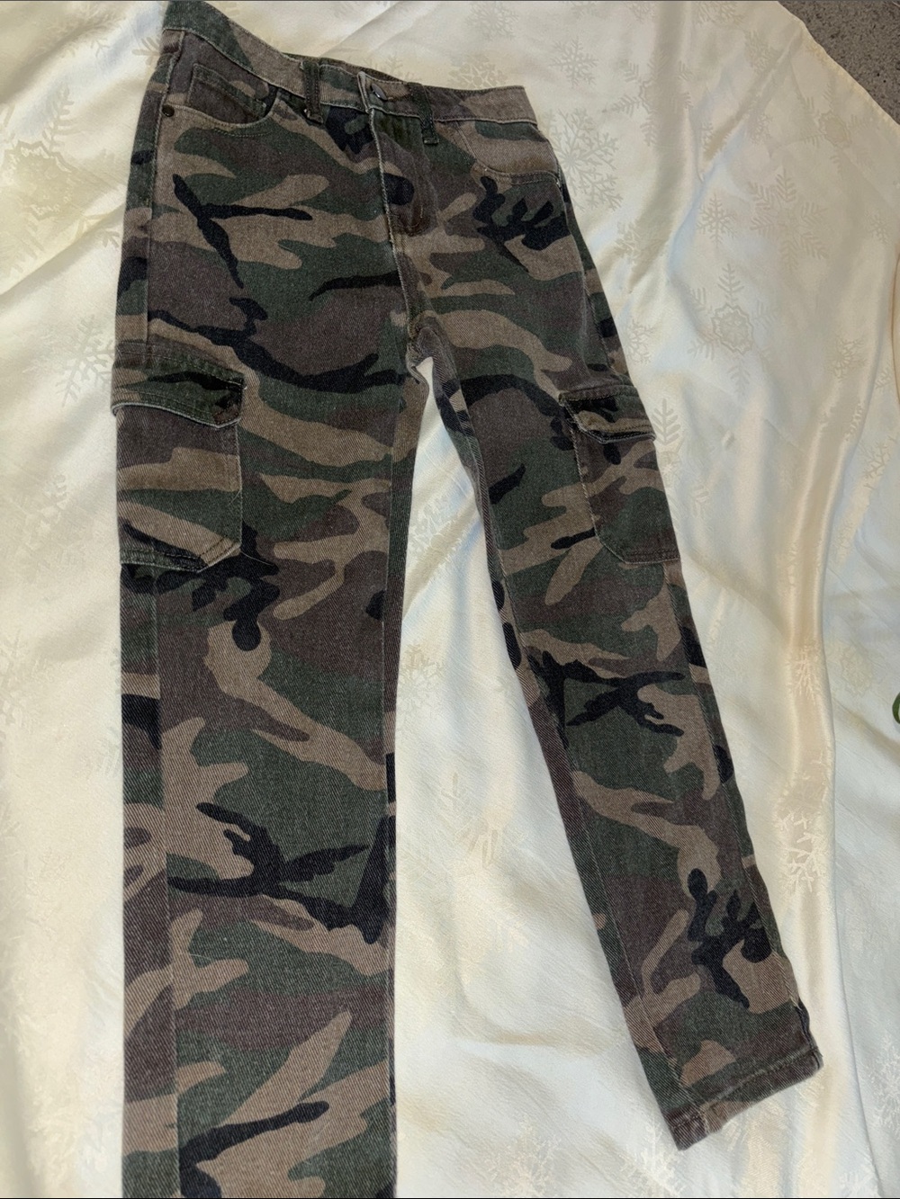 Kids Camo Cargo Pants - Green/Brown